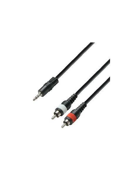 Adam Hall Cable de audio Minijack 3,5mm a 2 RCA - 1 metro - 1