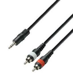 Adam Hall Cable de audio Minijack a 2 RCA - 3 metros - 1