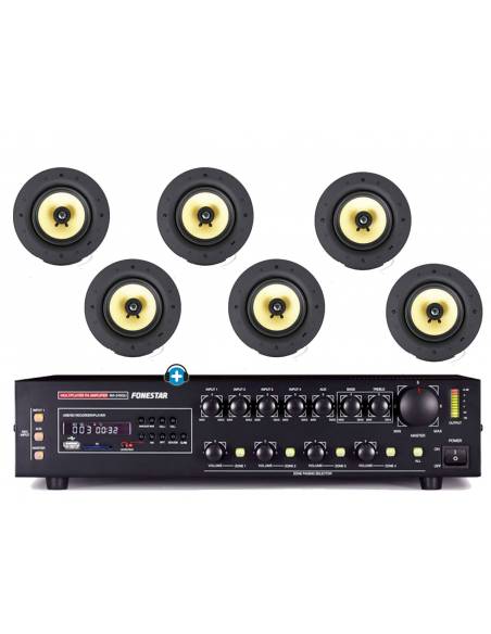 Pack de Hilo Musical -NORKFOLK - 6 - Altavoces de linea de 100v - 1