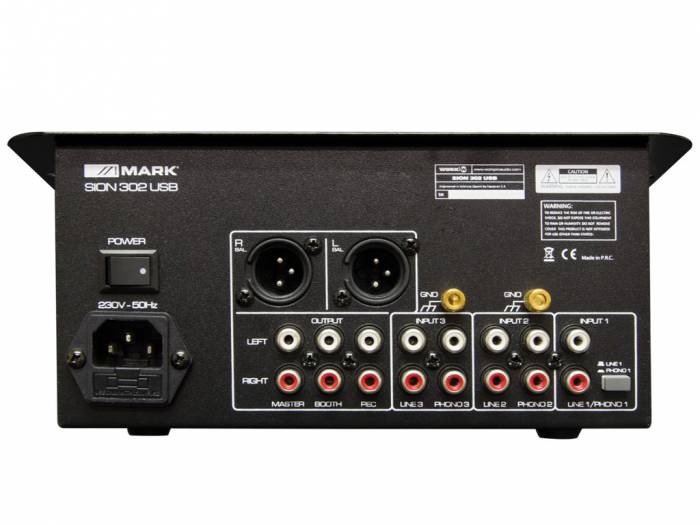 MARK SION 302 USB Mezclador DJ con reproductor. 3 canales.
