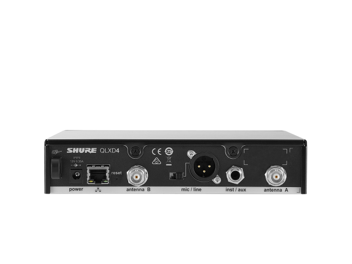 SHURE 
QLXD14E H51
  
    
      
        
      
    
  
                  Sistema inalámbrico con receptor QLXD4E y p