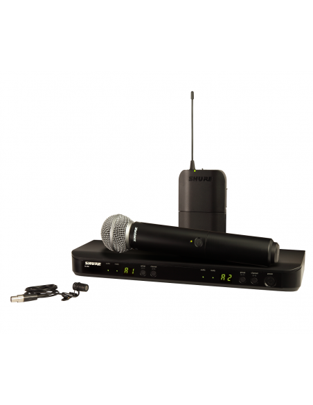 SHURE 
BLX1288E/W85 K3E
  
    
      
        
      
    
  
                  Combo inalámbrico SM58 y WL185 Lavalie