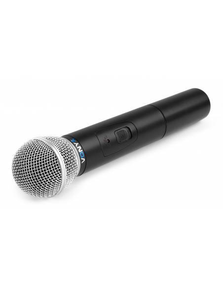 Vonyx WM512 Sistema inalámbrico VHF de 2 canales con micrófonos de mano y display