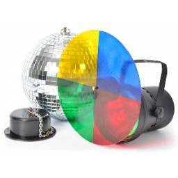 Beamz Disco light set 3 con bola de espejos de 20cm - 1