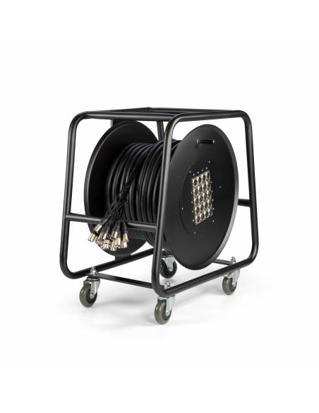 Adam Hall Cables K 20 C 50 D - Manguera de Cable en Enrollador con Cajetín de Escenario 16/4 50 m