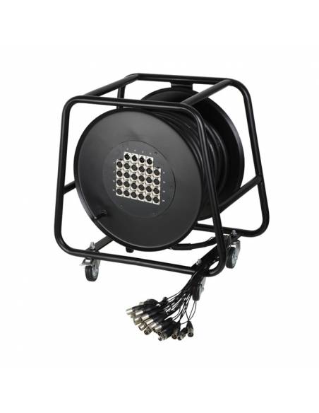 Adam Hall Cables K 28 C 30 D - Manguera de Cable en Enrollador con Cajetín de Escenario 24/4 30 m