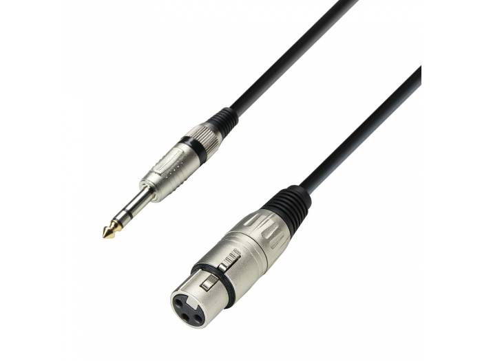 Adam Hall Cables 3 STAR BFV 1000 - Cable de Micro de XLR hembra a Jack 6,3 mm estéreo 10 m