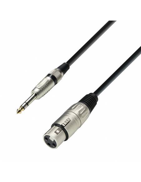 Adam Hall Cables 3 STAR BFV 1000 - Cable de Micro de XLR hembra a Jack 6,3 mm estéreo 10 m