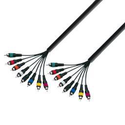 Adam Hall Cables 3 STAR L8 CC 0300 - Manguera de Cable de 8 RCA macho a 8 RCA macho 3 m