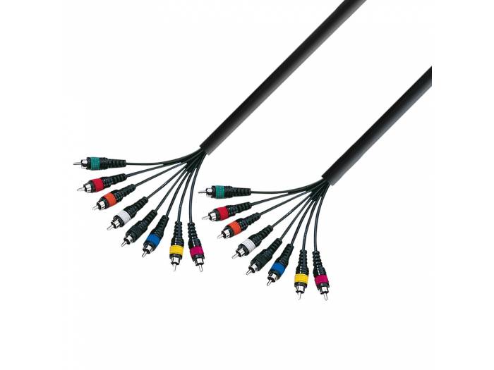 Adam Hall Cables 3 STAR L8 CC 0500 - Manguera de Cable de 8 RCA macho a 8 RCA macho 5 m