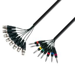 Adam Hall Cables 3 STAR L8 FV 0500 - Manguera de Cable de 8 XLR hembra a 8 Jacks 6,3 mm estéreo 5 m