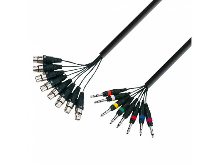 Adam Hall Cables 3 STAR L8 FV 0500 - Manguera de Cable de 8 XLR hembra a 8 Jacks 6,3 mm estéreo 5 m