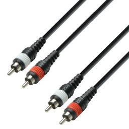 Adam Hall Cables 3 STAR TCC 0600 M - Cable de audio revestido de 2 conectores RCA macho a 2 conectores RCA macho, 6 m - 1