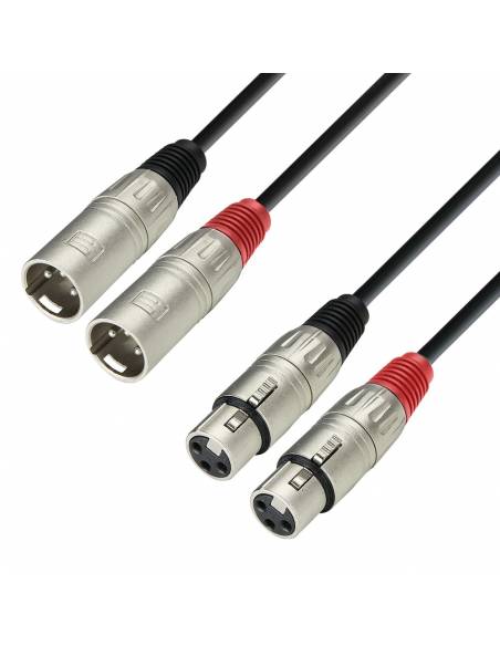 Adam Hall Cables 3 STAR TMF 0300 - Cable de audio de 2 conectores XLR macho a 2 conectores XLR hembra, 3 m - 1