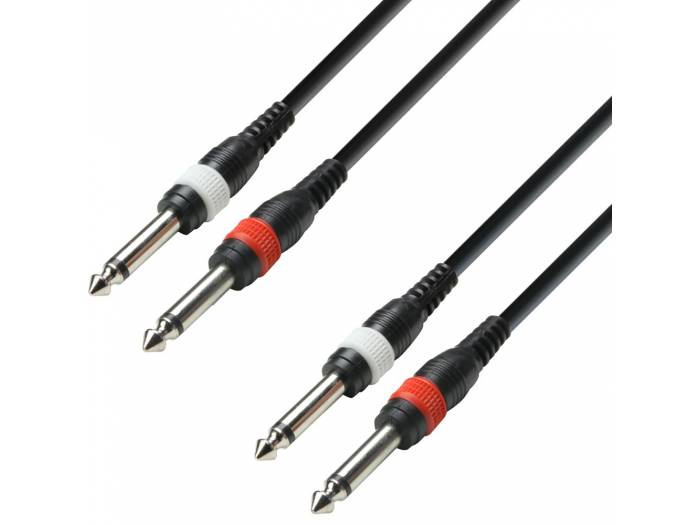 Adam Hall Cables 3 STAR TPP 0600 - Cable de Audio de 2 Jacks 6,3 mm mono a 2 Jacks 6,3 mm mono 6 m