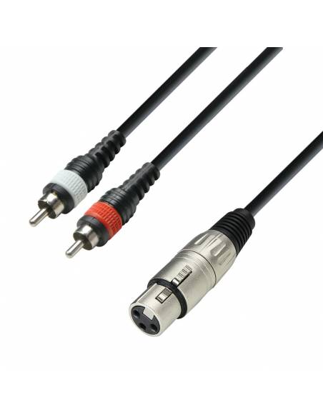 Adam Hall Cables 3 STAR YFCC 0100 - Cable de audio de conector XLR hembra a 2 conectores RCA macho, 1 m - 1