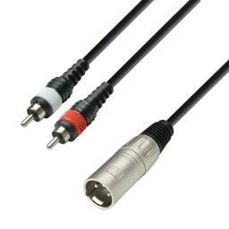 Adam Hall Cables 3 STAR YMCC 0300 - Cable de audio de conector XLR macho a 2 conectores RCA macho, 3 m - 1