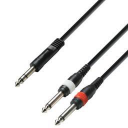 Adam Hall Cables 3 STAR YVPP 0100 - Cable de Audio de Jack 6,3 mm estéreo a 2 Jacks 6,3 mm mono 1 m - 1