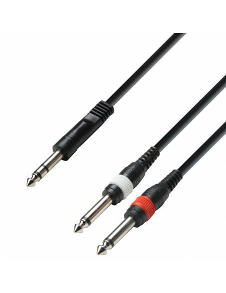 Adam Hall Cables 3 STAR YVPP 0600 - Cable de Audio de Jack 6,3 mm estéreo a 2 Jacks 6,3 mm mono 6 m - 1