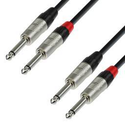 Adam Hall Cables 4 STAR TPP 0150 - Cable de Audio REAN de 2 Jacks 6,3 mm mono a 2 Jacks 6,3 mm mono 1,5 m