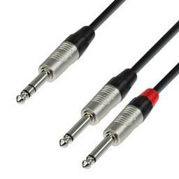 Adam Hall Cables 4 STAR YVPP 0300 - Cable de Audio REAN de Jack 6,3 mm estéreo a 2 Jacks 6,3 mm mono 3 m