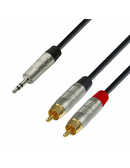 Adam Hall Cables 4 STAR YWCC 0150 - Cable de Audio REAN de Minijack 3,5 mm estéreo a 2 RCA macho 1,5 m - 1