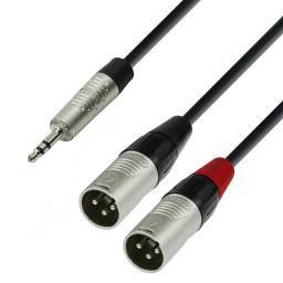 Adam Hall Cables 4 STAR YWMM 0300 - Cable de Audio REAN de Minijack 3,5 mm estéreo a 2 XLR macho 3 m - 1