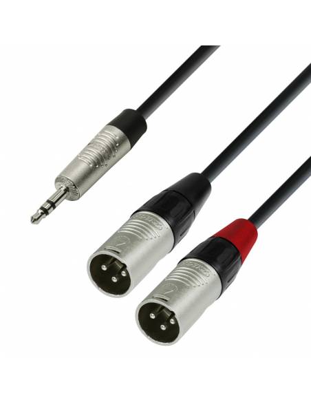 Adam Hall Cables 4 STAR YWMM 0300 - Cable de Audio REAN de Minijack 3,5 mm estéreo a 2 XLR macho 3 m - 1