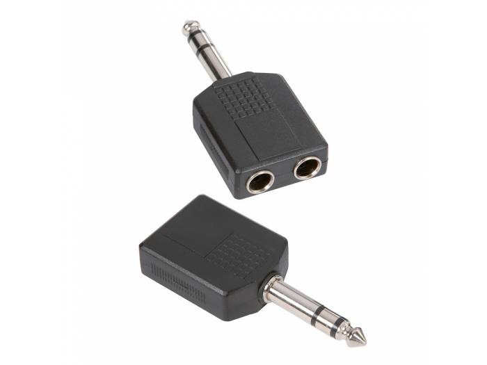 Adam Hall Connectors 7546 - Adaptador en Y de 2 Jacks 6,3 mm hembra estéreo a Jack 6,3 mm macho estéreo