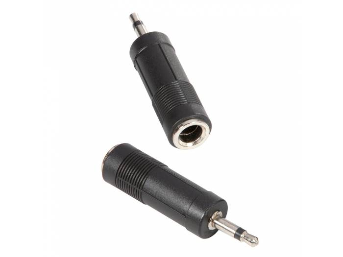 Adam Hall Connectors 7554 - Adaptador de Minijack 6,3 mm hembra mono a Jack 3,5 mm macho mono