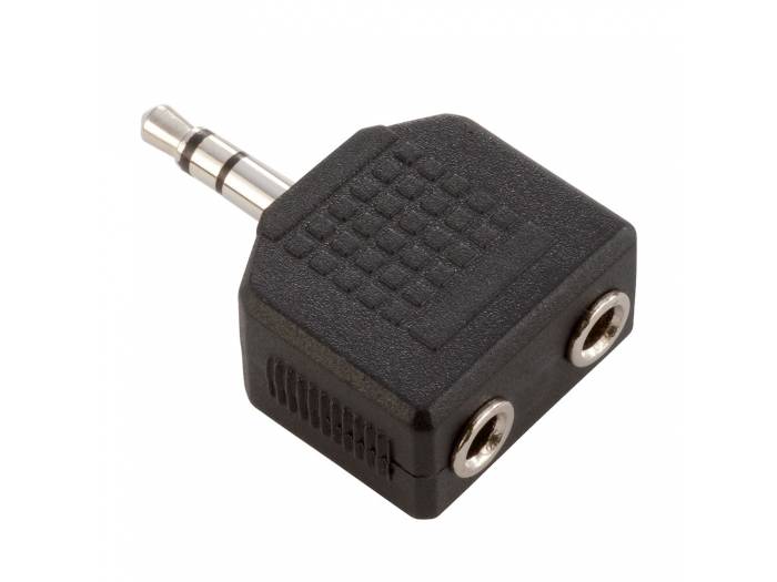 Adam Hall Connectors 7556 - Adaptador en Y de 2 Minijacks hembra estéreo a Minijacks macho estéreo