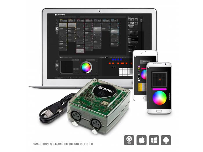 Cameo DVC PRO - Interfaz USB a DMX de 1024 canales con WiFi-Access y software de control