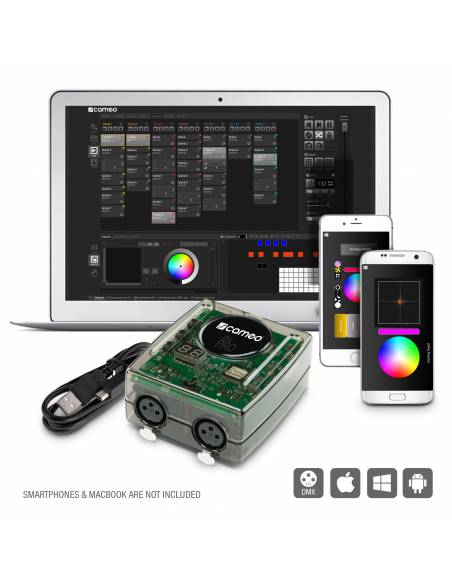 Cameo DVC PRO - Interfaz USB a DMX de 1024 canales con WiFi-Access y software de control