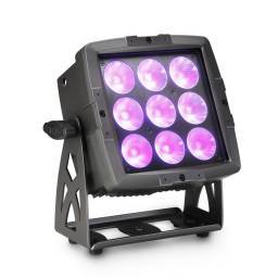Cameo FLOOD 600 IP65 - Proyector de exterior con 9 LED RGBWA+UV 6 en 1 de 12 W