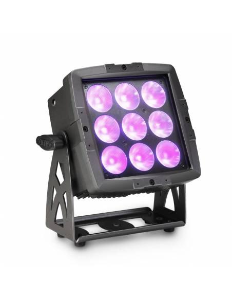 Cameo FLOOD 600 IP65 - Proyector de exterior con 9 LED RGBWA+UV 6 en 1 de 12 W