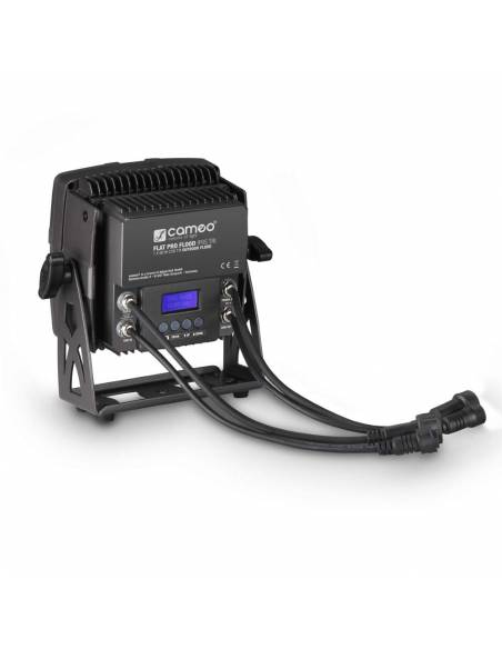 Cameo FLAT PRO FLOOD IP65 TRI - Proyector con LED COB tricolor de 60 W para uso en exteriores con carcasa negra