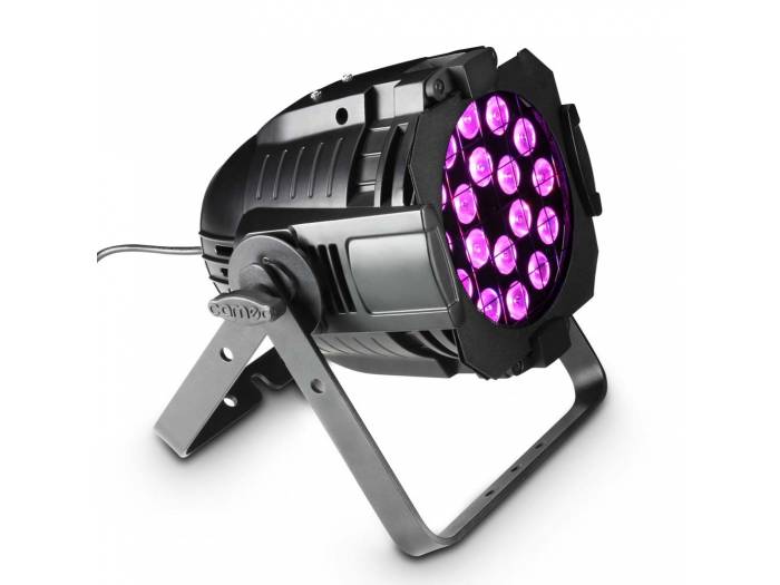 Cameo STUDIO PAR 64 RGBA Q 8W - Foco PAR LED de cuatro colores RGBA 18 x 8 W con Carcasa negra