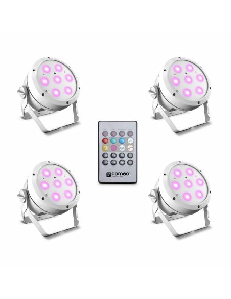 Cameo ROOT® PAR 4 WH SET 1 - Set compuesto por 4 x CLROOTPAR4WH incluyendo un control remoto IR (CLPFLAT1REMOTE)