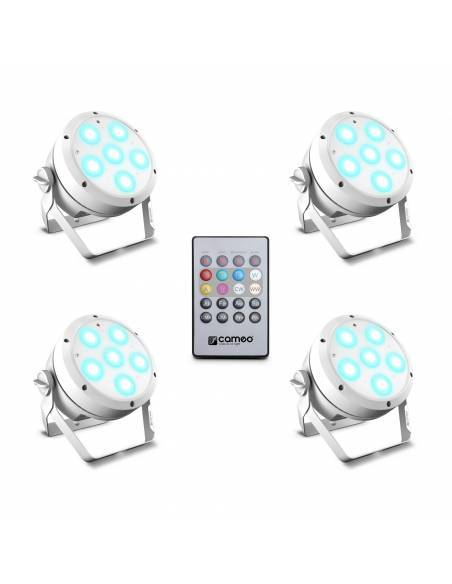 Cameo ROOT® PAR 6 WH SET 1 - Set compuesto por 4 x CLROOTPAR6WH incluyendo un control remoto IR (CLPFLAT1REMOTE) - 1