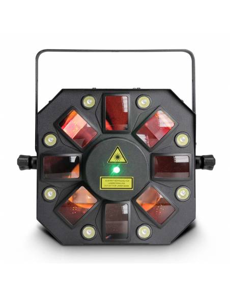 Cameo STORM - Efecto de luces 3 en 1, 5 x 3 W RGBWA derby, estrobo y láser grating