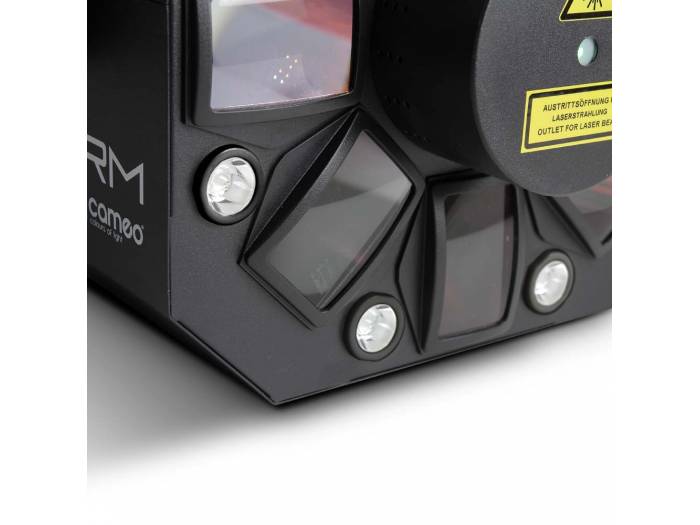 Cameo STORM - Efecto de luces 3 en 1, 5 x 3 W RGBWA derby, estrobo y láser grating