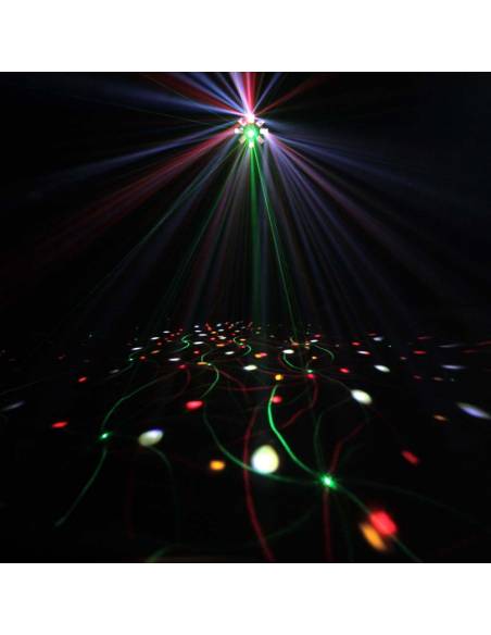 Cameo STORM - Efecto de luces 3 en 1, 5 x 3 W RGBWA derby, estrobo y láser grating