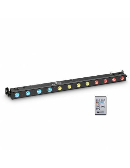 Cameo TRIBAR 200 IR - Barra de LEDs tricolor 12 x 3 W con carcasa negra y mando a distancia por infrarrojos