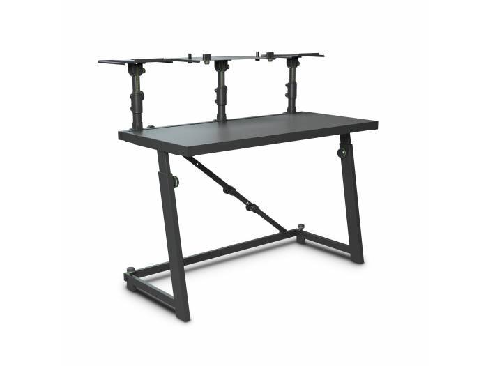 Gravity FDJT 01 - Mesa de DJ con bandejas adaptables para altavoces y portátil