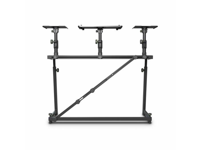 Gravity FDJT 01 - Mesa de DJ con bandejas adaptables para altavoces y portátil