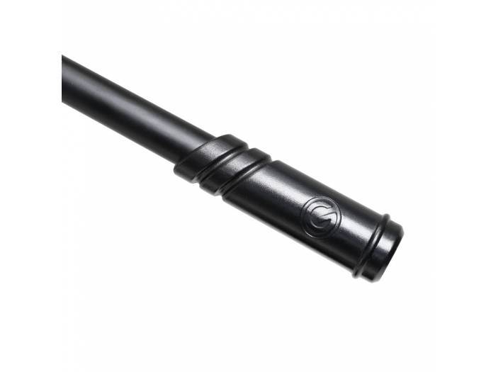 Gravity MS 2222 B - Pie de micrófono corto con base redonda y brazo jirafa telescópico de 2 puntos de ajuste