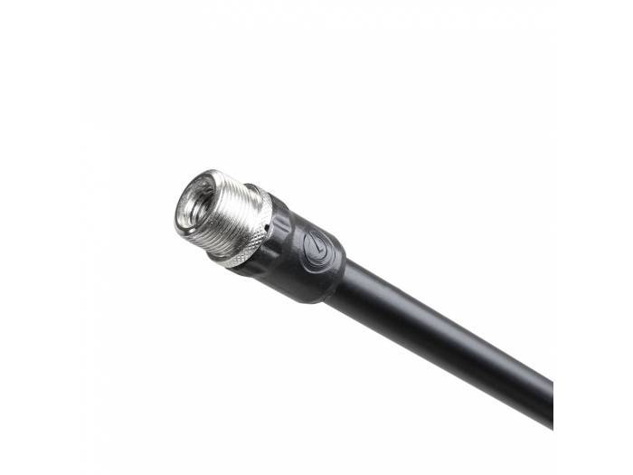 Gravity MS 2222 B - Pie de micrófono corto con base redonda y brazo jirafa telescópico de 2 puntos de ajuste