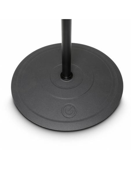 Gravity MS 2321 B - Pie de micrófono con base redonda y brazo jirafa de 2 puntos de ajuste