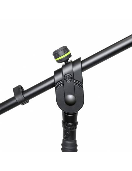 Gravity MS 2322 B - Pie de micrófono con base redonda y brazo jirafa largo de 2 puntos de ajuste