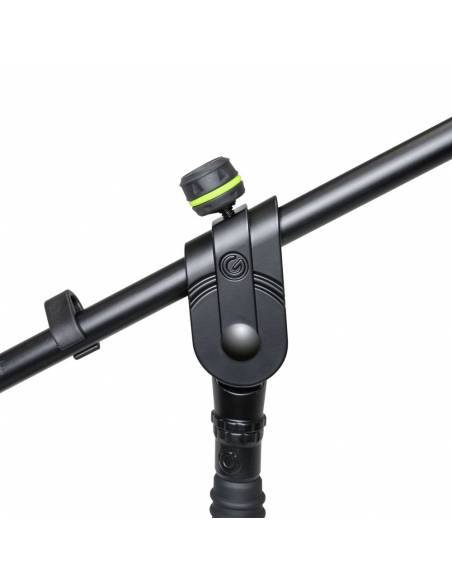 Gravity MS 4222 B - Pie de micrófono corto con trípode y brazo jirafa telescópico de 2 puntos de ajuste negro